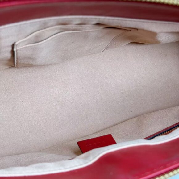 Gucci GG Logo Supreme Flower Shoulder Bag with Red Handles & Floral Design - Picture 11 of 11